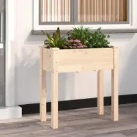 vidaXL "Rabatt" Pflanzkübel modernem Design - Blumentopf/Pflanzkasten - mit Einsatz 71x37x76 cm Massivholz Tanne - Beete CC16768