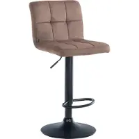 DELUKE Barhocker BRISBAN - Braun, Samt, Schwarz | Barhocker mit Lehne Barstuhl Tresenhocker Tresenstuhl Kneipenhocker Kneipenstuhl