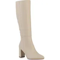 Van Hill Damen Leicht Gefütterte Klassische Stiefel Spitze Schuhe 840612, Farbe: Beige, Größe: 39