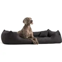 Tierlando MORITZ SOFT Hundebett Hundesofa M - XXL 90 110 130 160 cm - Größe: 110x90cm | Farbe: 03 Schwarz
