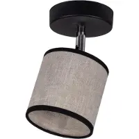 Licht-Erlebnisse Deckenspot Metall Stoff verstellbar Ø 10 cm Schwarz Beige E14 rund Modern