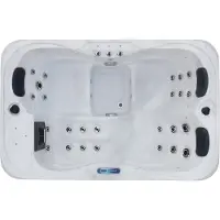 TroniTechnik TINO PRO, kompakter 195x127 cm Whirlpool mit Farblicht, Heizsystem, Sanitäracryl und Hydromassage-Ausstattung