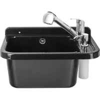 Adgo Spüle Waschbecken 50 cm Armatur Mit Ausziehbarem Auslauf Und Seifenspender