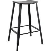 CLP Barhocker Peony aus pulverbeschichtetem Metall schwarz in Industrial Style | Farbe schwarz