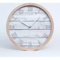 Tulup Holzuhr 25fi cm wanduhr - weiße Spitzen - Holzwand
