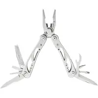 Topex Mehrzweckwerkzeug 165 mm, 9 Teile, silber, Multitool 9 Elemente, Multifunktionswerkzeug, 420 Stahl