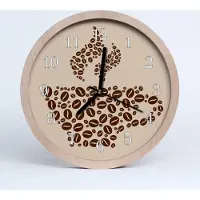 Tulup Holzuhr 30fi cm wanduhr - Kaffeebohnen in die Wohnzimmer