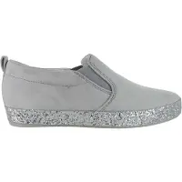 Gabor Damen Leder Slipper grau silber 36