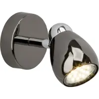 Brilliant LED Wandleuchte Milano | moderner Wandstrahler | Metall | chrom/schwarz | Kopf schwenkbar | 1x GU10 max 3 W
