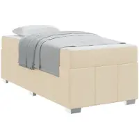 vidaXL Bettrahmen mit Matratze Creme 90 x 200 cm Stoff