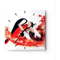 ARTTOR Wanduhr - Quadrat - Glasuhr - Tanz Clubbing Aktivitäten Mädchen - 40x40cm - Schleichendes Uhrwerk - Lautlos - zum Aufhängen bereit - Dekoration Modern - Wanddekoration aus Glas - C3AC40x40-2979