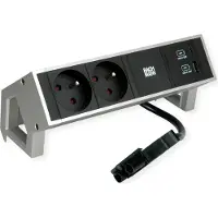 Bachmann Desk2 2Xute 1Xusb A/C 22W 0,2M Gst18 Inox