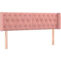 Syfax Kopfteil mit Ohren Rosa 163x16x78/88 cm Samt