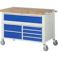RAU Fahrbare Werkbank 8921, B1250xT700xH880mm, 7x Schublade-TA