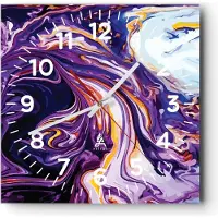 ARTTOR Wanduhr - Quadrat - Glasuhr - Abstraktion modern - 40x40cm - Schleichendes Uhrwerk - Lautlos - zum Aufhängen bereit - Dekoration Modern - Wanddekoration aus Glas - C4AC40x40-4084