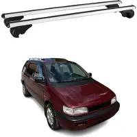 Omtec Dachträger Grundtäger für Mitsubishi Space Wagon 1997-2004 75kg Alu Silber 2 tlg