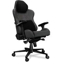Yumisu Gaming Stuhl Bürostuhl 2050 Magnetic Höhenverstellbar bis 150kg Belastbar Rückenlehne und Sitz aus Kaltschaum GRAU ROT Stoff