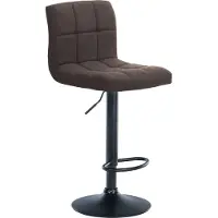 CLP Barhocker Calma Stoff 360 drehbar und höhenverstellbar braun Gestell Farbe schwarz