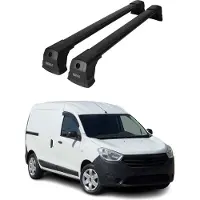Omtec Dachträger Grundtäger für Dacia Dokker 2012-2021 75kg Aluminium Schwarz 2 tlg