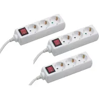 Meister Steckdosenleiste 3-fach 3 Stück 3 m Kabel weiß IP20 Innenbereich
