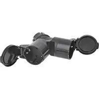 Pricenet Schuko Stecker Zweifach IP44 Kupplung Schukostecker Mehrfachsteckdose Steckdose