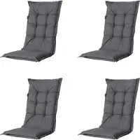 Madison - Gartenstuhlauflage High Back Manchester grau - Ca. 123x50 cm - 4er-Set