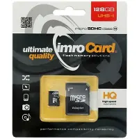 IMRO 10/128G UHS-I ADP, 128 GB, MicroSDHC, Klasse 10, UHS-I, Class 1 (U1), Schwarz
