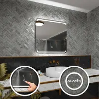 Alasta Badspiegel mit LED Beleuchtung und Touch-Schalter - Milan - 60 cm, 60 cm