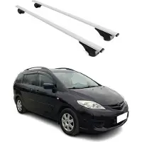 Omac Dachträger Grundtäger für Mazda 5 / Premacy 2005-2010 75kg Metall Silber 2 tlg