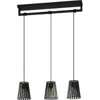 Eglo Hängelampe Bogota, Pendelleuchte Esstisch, Deckenlampe hängend, Stahl in schwarz, E27 Fassung, L 77 cm
