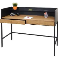 Mendler Schreibtisch MCW-J79, Bürotisch Computertisch Arbeitstisch, Schublade 120x50cm Holz Metall Eiche-Optik