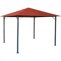 Quick Star Metall Garten Pavillon Nizza 3x3m Antik Partyzelt Terra / Rotorange RAL 2001