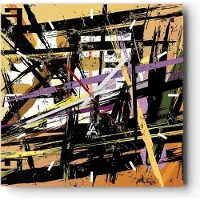 ARTTOR Wanduhr - Quadrat - Glasuhr - Abstraktion modern - 40x40cm - Schleichendes Uhrwerk - Lautlos - zum Aufhängen bereit - Dekoration Modern - Wanddekoration aus Glas - C3AC40x40-3705
