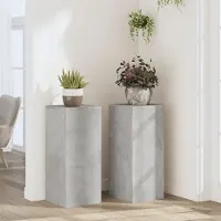vidaXL "2026 Promotion" Pflanzenständer - Hochbeet - 2 Stk. - Blumenkasten - Betongrau 30x30x70 cm - Holzwerkstoff - Beete CC31176