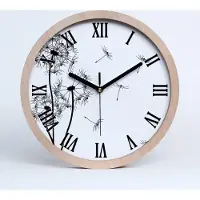 Tulup Holzuhr 25fi cm wanduhr - schwarze Spitzen - Löwenzahn