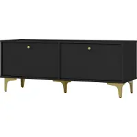 Masseno TV-Schrank TORINO 120,6 cm Fernsehschrank mit 2 Türen TV-Lowboard für Wohnzimmer Modern 120,6x40,8x48,5 cm Graphitfarben / Graphitfarben