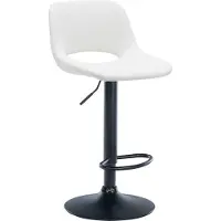 DELUKE Barhocker JAKSON - Weiß, Kunstleder, Schwarz | Barhocker mit Lehne Barstuhl Tresenhocker Tresenstuhl Kneipenhocker Kneipenstuhl