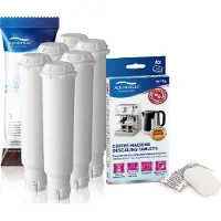 Aqualogis Wasserfilterset für Espressomaschine AL-TES46 6pk, Decalc 6tab - Kompatibel mit KRUPS MELITTA BOSCH SIEMENS NIVONA AEG -Wasserfilter Kaffeevollautomat