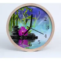 Tulup Holzuhr 30fi cm wanduhr - Orchideen-Blumen Spa Spa