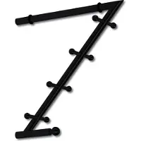 Technik Team Technik-Team Garderobenarm Month mit 4 Doppelhaken, Höhe 285mm - Wandhaken Garderobenstange mit Kleiderhaken, Eisen schwarz matt