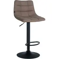 DELUKE Barhocker DUBAI - Taupe, Stoff, Schwarz | Barhocker mit Lehne Barstuhl Tresenhocker Tresenstuhl Kneipenhocker Kneipenstuhl