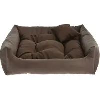 Mayaadi Home Hundebett Kunstleder Braun XXXL 130x110 cm Hundekissen Hundesofa Katzenbett Hundekorb Bett Katzensofa