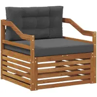 vidaXL Outdoor-Sofa Natur und Anthrazit