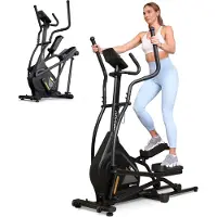 Hop-Sport Crosstrainer HS-140CF Rock für Zuhause mit Magnetwiderstand & 32 Widerstandsstufen, Ellipsentrainer bis 120kg belastbar