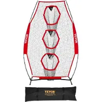 Vevor Fußballtrainer Wurfnetz Übungsnetz (168 x 77 x 245 cm) mit 3 Zieltaschen &amp; tragbarer Aufbewahrungstasche &amp; Gurten