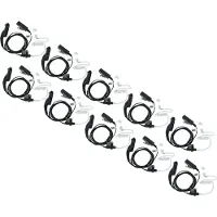 VHBW 10x Headset kompatibel mit Motorola APX 6000XE P25, APX 6000 P25, APX 7000 Funkgerät mit PTT Mikrofon - transparent, schwarz, Akustikschlauch