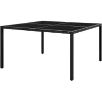 Markenlos Gartentisch Anthrazit 130x130x72 cm Stahl und Glas