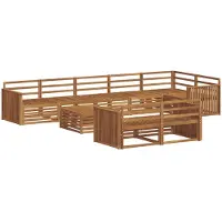 vidaXL Outdoor-Sofagarnitur 9 pcs Natur Massivholz Akazie