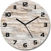 Tulup Wanduhr aus Glas 30fi Glasbild Glasuhr Gehärtetes Glas - schwarze-zeiger - Brick wall