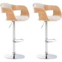 CLP 2er Set Barhocker Kingston C Stoff natura/creme